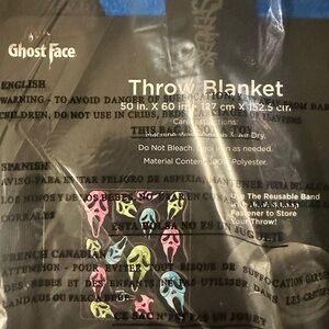 Spencer's Ghost Face Throw Blanket NWT